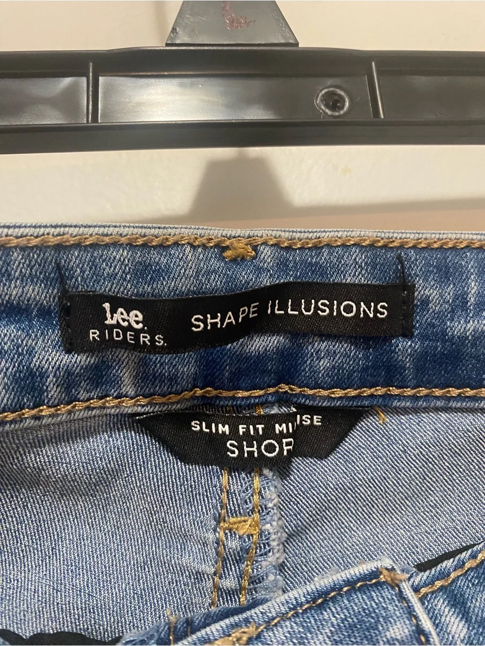 Lee Riders Shape ILLusions Light Blue Denim Shorts with Frayed Hem